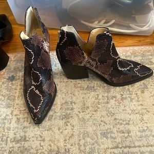 Vince Canute snakeskin booties